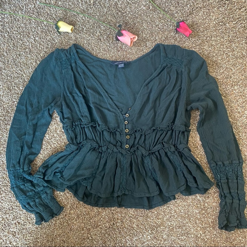 Dark green American eagle blouse